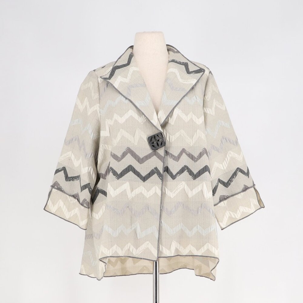 IC BY CONNIE K Chevron Stripe Art To Wear Jacket Size XXL